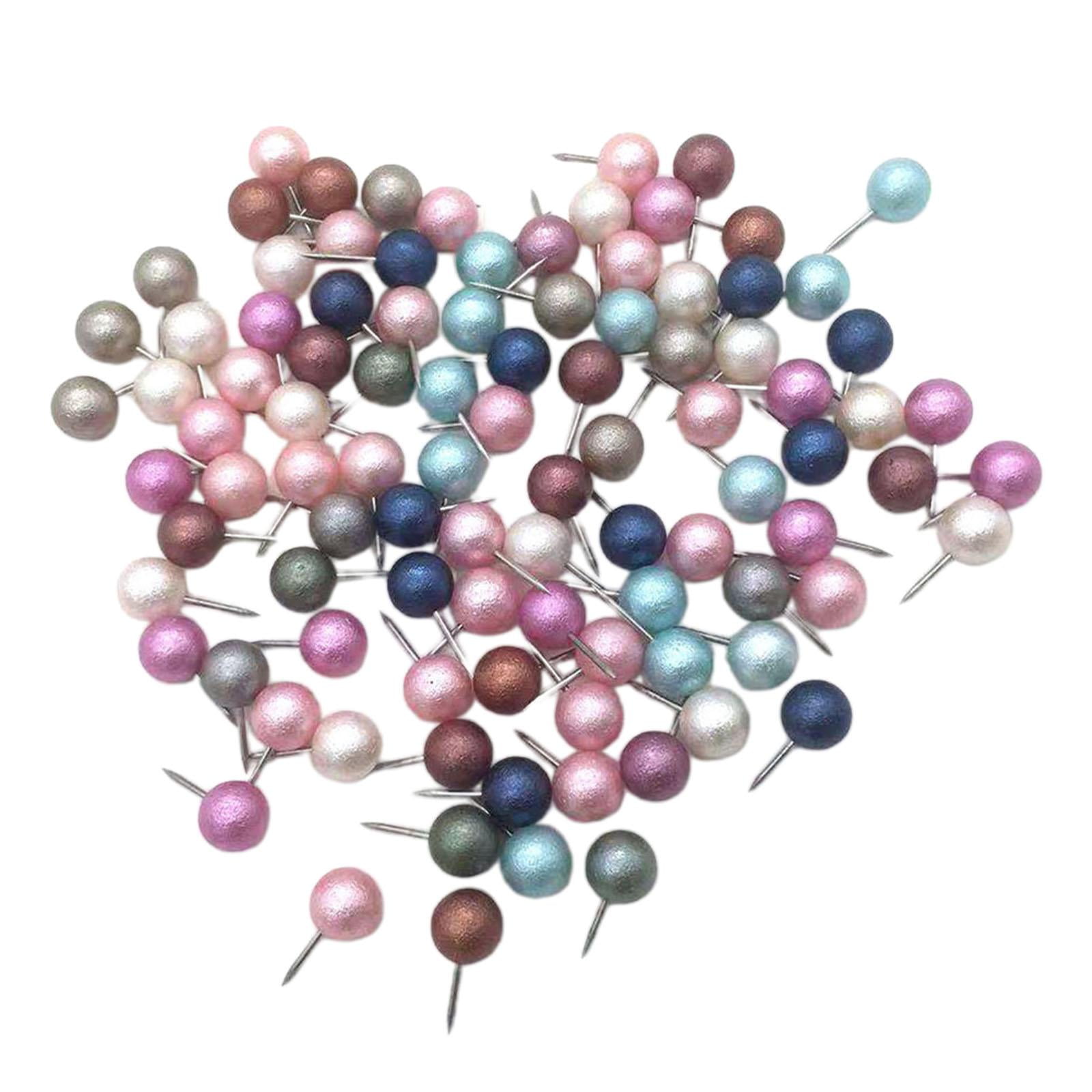 100x Push Board Bulletin Board Tacks Thumb w/ Storage Office Supplies Decorative Picture Hanging