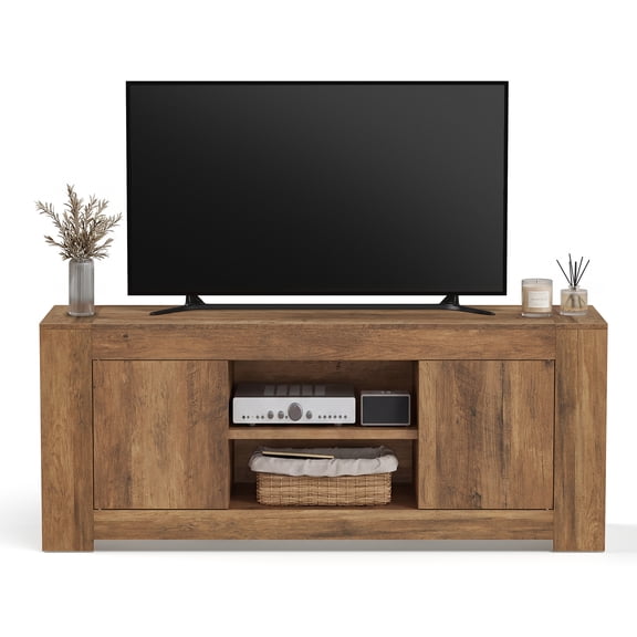 VASAGLE TV Stand, Media Console Table with Storage Cabinets for 65 Inch TV, Honey Brown