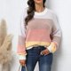 thumbnail image 5 of Gibobby Suéteres para mujer, Suéter de algodón con cuello redondo para mujer(Blanco,CH), 5 of 5