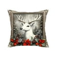 thumbnail image 2 of Hometravel Christmas Pattern Pillow Cover, Bow Santa Reindeer Linen Design, Holiday Theme Cushion Case for Sofa and Home Decor, 2 of 6