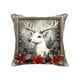 thumbnail image 2 of Juego de fundas de almohada navideñas con lazos de Papá Noel, reno y muñeco de nieve | Funda de cojín de lino de 45 x 45 cm | Decoración festiva para el hogar, 2 of 5