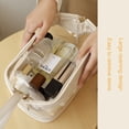 thumbnail image 4 of Translucent PU cosmetic bag fashion portable cosmetic storage bag large capacity travel wash bag, 4 of 5