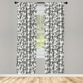 thumbnail image 3 of Ambesonne Cactus Curtains, Cacti Plant Greyscale, Pair of 28"x95", Grey Ivory, 3 of 5
