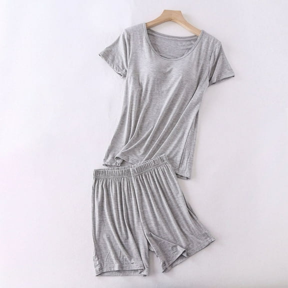 LIBRCLO Two-piece Pajama Sets for Women Support Top with Lounge Shorts, Comfortable Home Wear Set