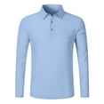 thumbnail image 6 of Blmnix Polo Shirts Shirts for Men Linen Shirts Pullover Tshirt Collared Blue Long Sleeve T Shirts for Men Pack,XL, 6 of 6