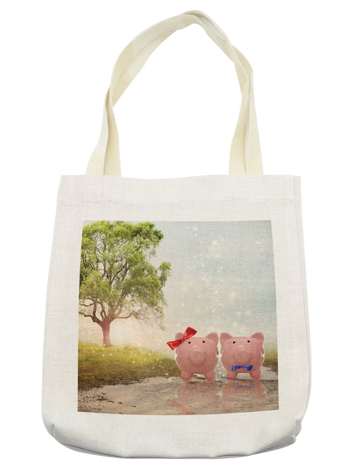 CafePress ‘I Love Pigs’ Canvas Tote Bag – Reusable Natural Shopping Bag, Durable & Eco-Friendly - View #3