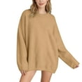 thumbnail image 2 of Womens Plus Size Sweater Casual Solid Color Pullover Soft Comfortable Knit Top Everyday Wear Fall Winter Soft Warm Outfit, 2 of 5