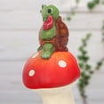 thumbnail image 5 of Mainstays Outdoor Relaxing Frog and Peace Turtle Mushroom Statuary, 5.75 in L x 4.88 in W x 13.25 in H, 5 of 5