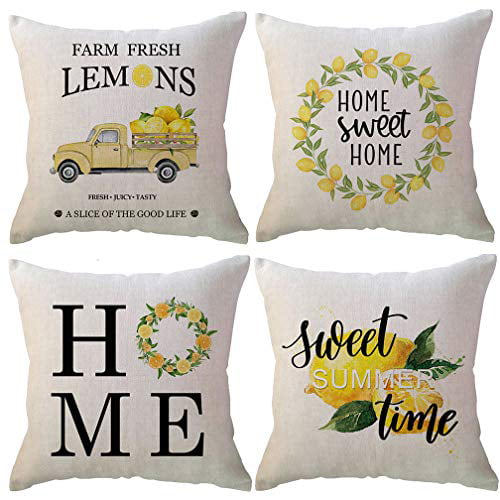 18" Fruit Lemons Tropical Pillow Case Home Decorative Square Cushion Covers 
