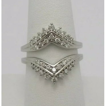 2Ct Round Cut Lab Created Diamond Enhancer Guard Wrap Ring 14K White Gold Plated