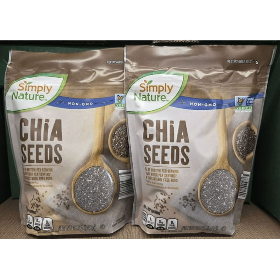 Simply Nature NON-GMO Chia Seeds 12oz 340g (2 Bags)
