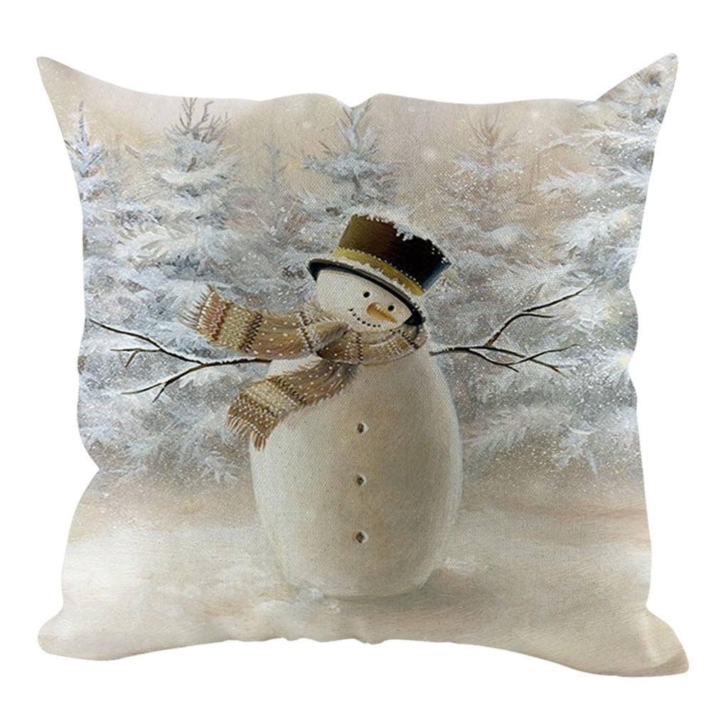 Siaonvr Christmas Pillow Cover Pillowcases Decorative Sofa Cushion Cover Home Decoration