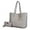 Light Grey, variant on MKF Collection Sadie Oversize Tote Bag & Wallet Set, Crocodile Vegan Leather Shoulder bag Handbag by Mia K