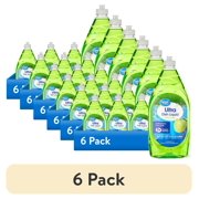 (6 pack) Great Value Ultra Antibacterial Dish Liquid, Crisp Apple, 28 fl oz
