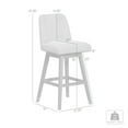 thumbnail image 3 of Amalie Swivel 30" Seat Height in Gray Oak Wood Finish with Gray Boucle Fabric Bar Stool for Kitchen Island Counter, 3 of 11