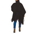 thumbnail image 5 of Women's Turtleneck Sweater Fringe Shawl Tassel Hem Long Sleeve Oversized Pullover Jacket Tops Hooded Cape Cloak Coats, 5 of 7