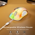 thumbnail image 4 of Wireless Mouse, Rechargeable with 9-Color Backlight, 1400 DPI, 2.4G USB, 5 Buttons, Long Battery Life, Wide Compatibility for PC, Laptop, Mac, PS5, and Tablet (White), 4 of 10
