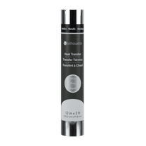 Silhouette Metallic Heat Transfer Vinyl - 12" x 36" Roll - Silver