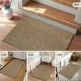 thumbnail image 6 of Brown 2x3 Door Mat Rug, Farmhouse Burlap Solid Beige Color Modern Linen Texture Non-Skid Rubber Backing Large Rectangle Rugs - Living Room Bedroom Home Office, Indoor Floor Mat Carpets Washable Rug, 6 of 9