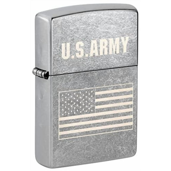 Zippo Lighter -Personalized Custom Message Engraved on Backside for U.S. Army USA Military Windproof Lighter (US Flag Laser #48557)