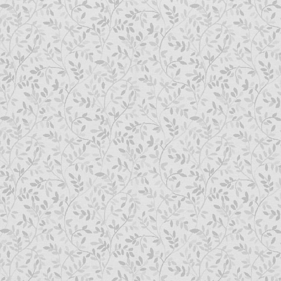 Waverly Inspirations 44" Cotton Italian Leaves Sewing & Craft Fabric by the Yard, Silver Gray