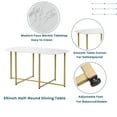thumbnail image 4 of Harper & Bright Designs Modern Marble Dining Table Set for 6 with Metal Frame, Rectangular Marble Sticker Table and 6 Chairs for Dining Room Kitchen, Golden+White, 4 of 17