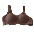 thumbnail image 3 of Women's Seamless Everyday Versatile V-Shape Supportive Wireless Bra Bralette Coffee XL, 3 of 6