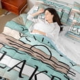 thumbnail image 4 of Homewish Vintage Cottage Bedding Comforter Set 7 Pieces for Teens Boys Girls,Lake House Full Bedding Set Lightweight,Lodge Cabin Fitted Sheet Flat Sheet,Luxury Bedroom Decor,Reversible, 4 of 8