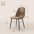 thumbnail image 3 of HOMCOM Retro Dining Chairs Set of 4 with PU Leather Upholstery, Steel Frame, 3 of 10
