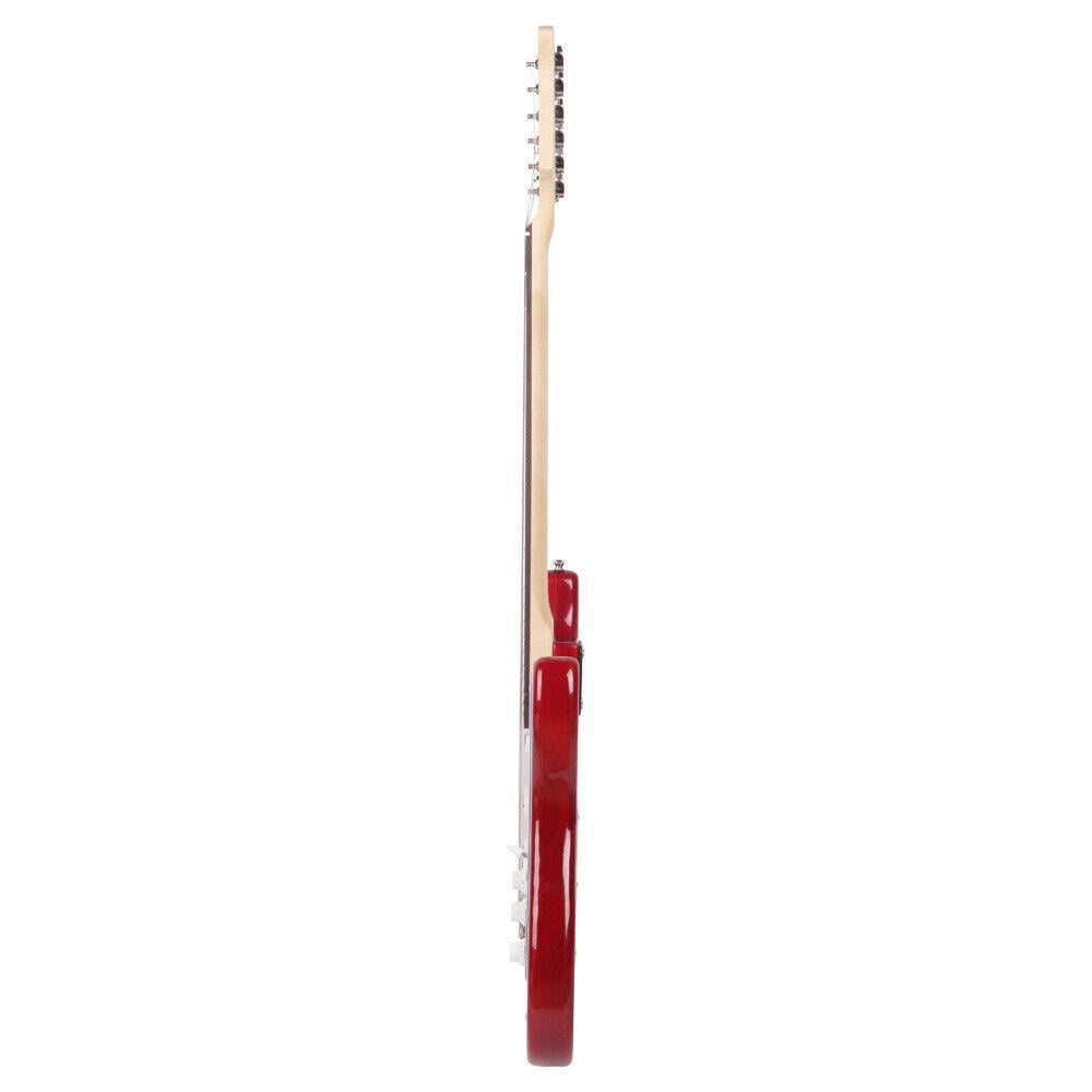 FASCK 39 Inch Electric Guitar, Full-Size Beginner Solid Body Guitar Kit with Gig Bag Strap Tremolo Bar Cable Picks,Sunset Red