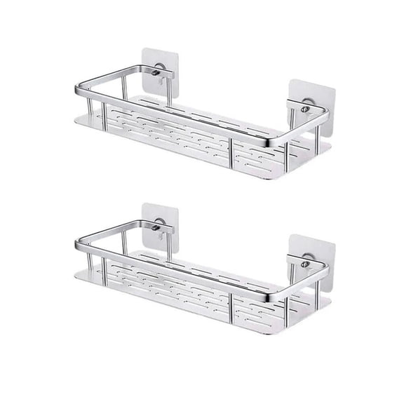Dorm Shower Caddy - 2 Pack Adhesive Shower Holder Organizer, Rustproof Aluminum alloy Shelves, No-Drill Bathroom Storage Shelf