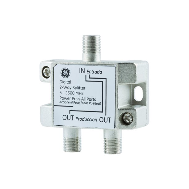 GE Digital 2Way Coaxial Cable Splitter, 52300 MHz, FType Connectors