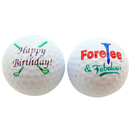 Happy 40th Birthday ForeTee & Fabulous Set of 2 Golf Ball Golfer Gift