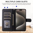 thumbnail image 5 of for Samsung Galaxy S21 FE Thin Fit Case Cover, Premium PU Leather Magnetic Wallet Flip Case with Stand Bracket Holder Flip Cover with Card Slots and Wrist Strap for Galaxy S21 FE - Black, 5 of 6