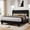 Black, variant on Honfach Twin Size Bed Frame, Upholstered Platform Bed with Velvet Headboard, Wide Bed Legs and Strong Wood Slats Support, White