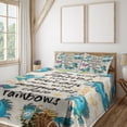 thumbnail image 3 of Ambesonne Unicorn Fitted & Top Sheet Set with Shams, Rainbow Stars, Beige Teal Blue, 3 of 8