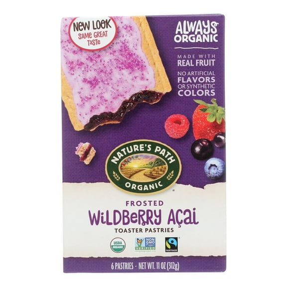 Nature's Path Organic Frosted Toaster Pastries Wildberry 6 Bars Pack of 4