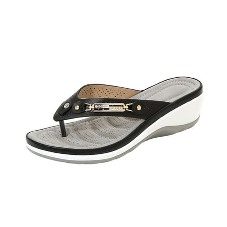 BinBiL Men s Yoga Mat Leather Flip Flops Thong Sandals with Arch Support Beach Sandals
