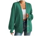 thumbnail image 1 of AherBiu Cardigans for Women 2024 Trendy Fall Button down Cardigan Chunky Knit Casual Sweater Outerwear, 1 of 6