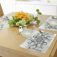 thumbnail image 4 of Ambesonne Octopus Place Mats Set of 4, Drawn Mandala Flower, Standard Size, Grey White, 4 of 6