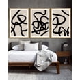 thumbnail image 4 of SHENIFY large 24x36in3pcs Natural Framed Black Lines Abstract Wall Art Ink Wash Minimalist Canvas Painting Artwork, 4 of 6