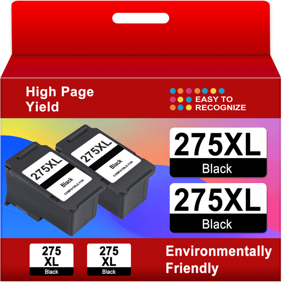 PG 275 Black Ink Cartridge Compatible for Canon 275 Ink PG275 275XL for PIXMA TS3522 TS3722 TR4720 TR4722 Printer (2Black)
