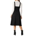 thumbnail image 3 of INSPIRE CHIC Women's Tank Ribbed Dress Square Neck Sleeveless A-Line Midi Casual Dress M Black, 3 of 6