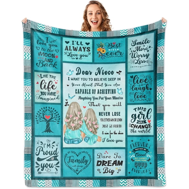 LHSHID Niece Gifts from Auntie/Aunt Gifts for Niece from Aunt Birthday Gifts for Niece Niece Birthday Gifts Adult Graduation Christmas Xmas Gifts for Niece to My Niece Blanket 50"x60"