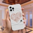 thumbnail image 1 of Funda de silicona de viaje con mapa del mundo de aviones populares de lujo para iPhone 11 12 13 14 Pro Max 13Mini 13ProMax Cute Candy Matte Soft Cover Deng Xun unisex, 1 of 2