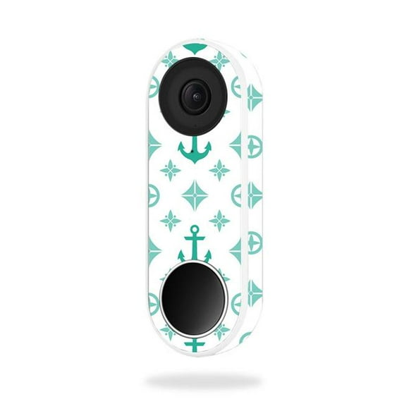 MightySkins NEHEL-Teal Designer Skin for Nest Hello Video Doorbell - Teal Designer