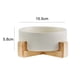 thumbnail image 2 of Cuencos de cerámica para perros con soporte de madera, cuencos de agua y plato de comida para perros, cuencos de comida para perros pesados, 2 of 5