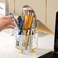 thumbnail image 1 of YAOMOBB Porte-Crayon Transparent Rotation à 360 Degrés Porte-Crayon de Bureau Transparent Grande Capacité Multi-Compartiments, 1 of 7