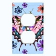 thumbnail image 2 of Metal Light Switch Plate Cover Unique Colorful Floral Butterfly Blue BUT022, 2 of 13