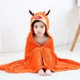 thumbnail image 4 of Toallas de baño de animales con capucha para bebé, albornoz de playa para natación grande, ultra suave, regalo de ducha perfecto para niños de 0 a 5 años - Naranja-Naranja- Sailing Electrónica, 4 of 5
